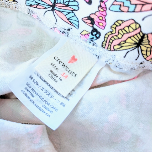 ⭐Lot of 2 J.Crew Crewcuts Leggings butterflies and stripes⭐ - Picture 2 of 7